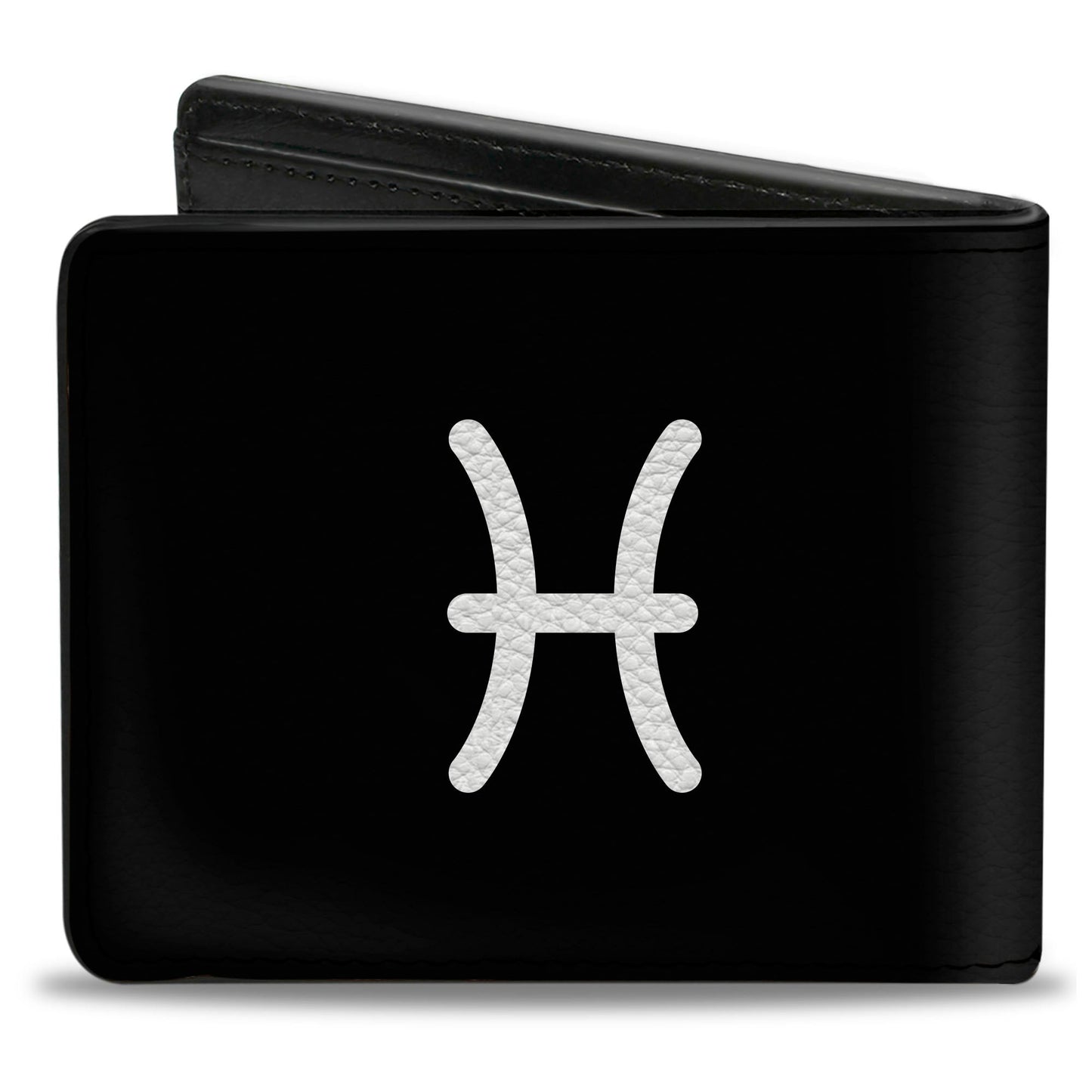 Bi-Fold Wallet - Zodiac PISCES Symbol Black White
