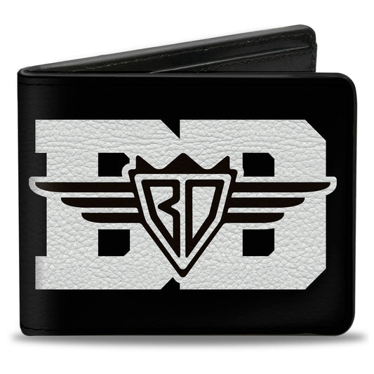 Bi-Fold Wallet - Buckle-Down BD Logo American Stripe Flag White Black