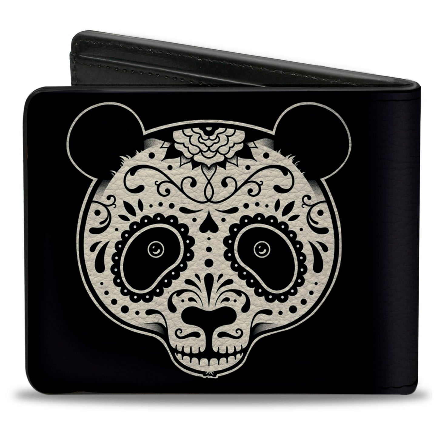 Bi-Fold Wallet - Panda Bear Sugar Skull Black White