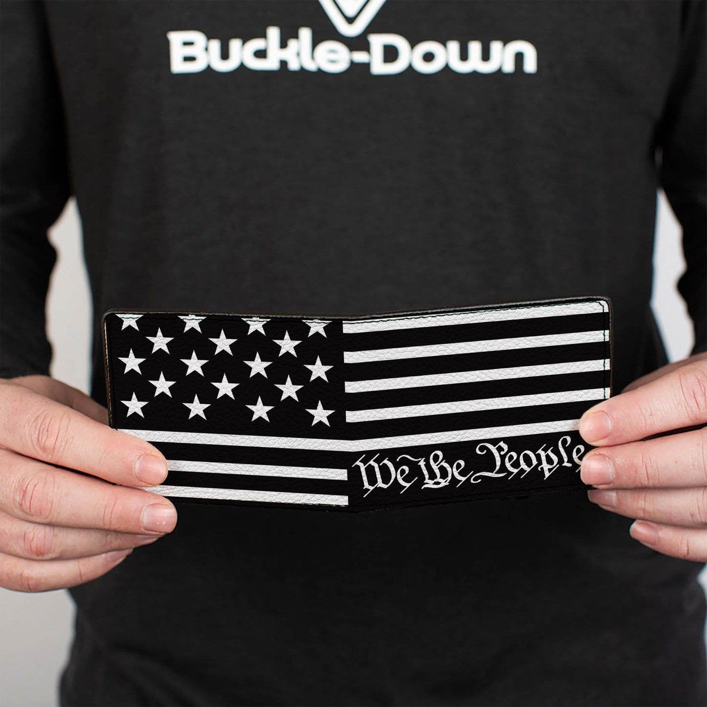 Bi-Fold Wallet - Americana Flag WE THE PEOPLE Black White