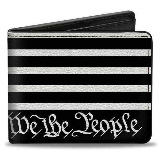 Bi-Fold Wallet - Americana Flag WE THE PEOPLE Black White