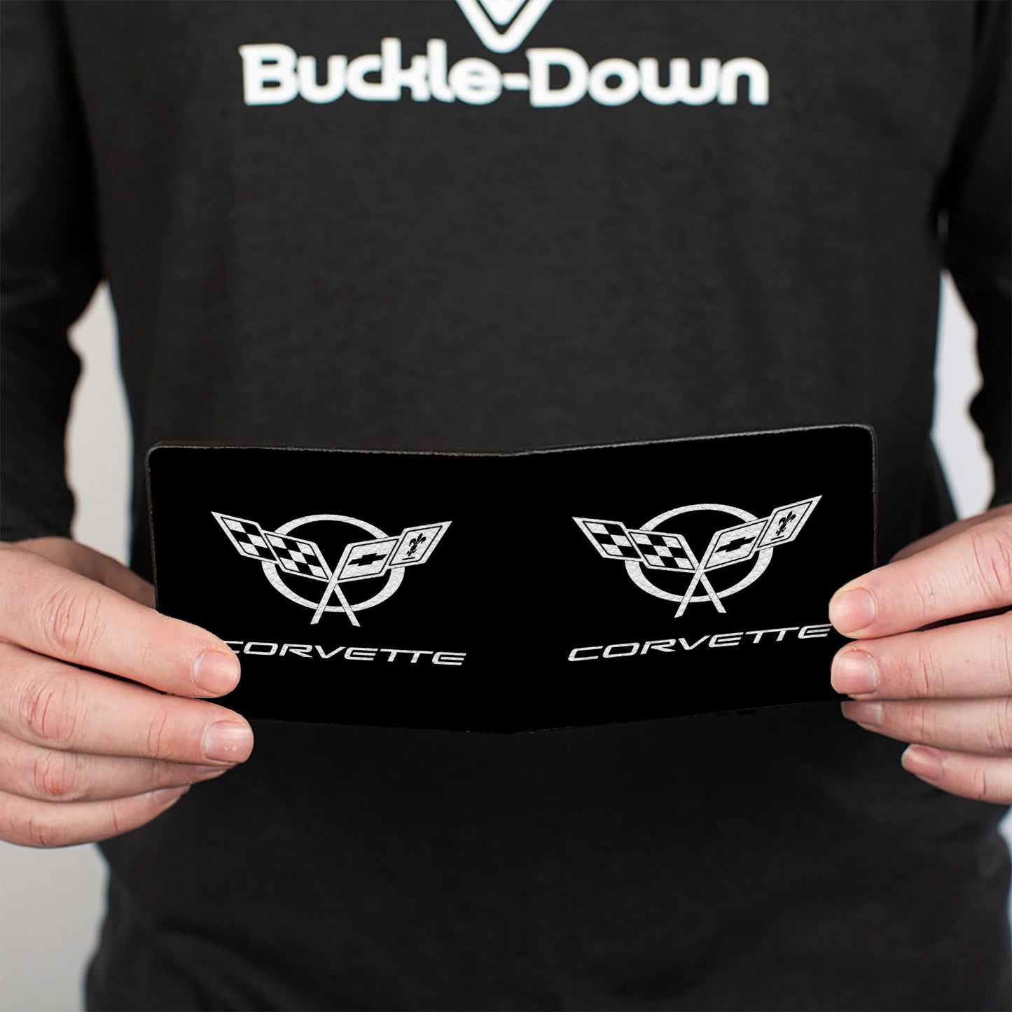 Bi-Fold Wallet - Corvette Black Silver CENTERED