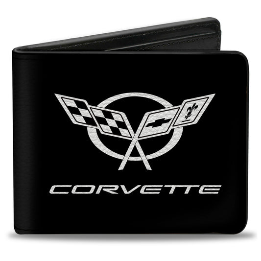 Bi-Fold Wallet - Corvette Black Silver CENTERED