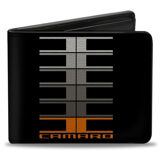 Bi-Fold Wallet - Camaro Performance 01 CAMARO w Large C Black Gray Orange