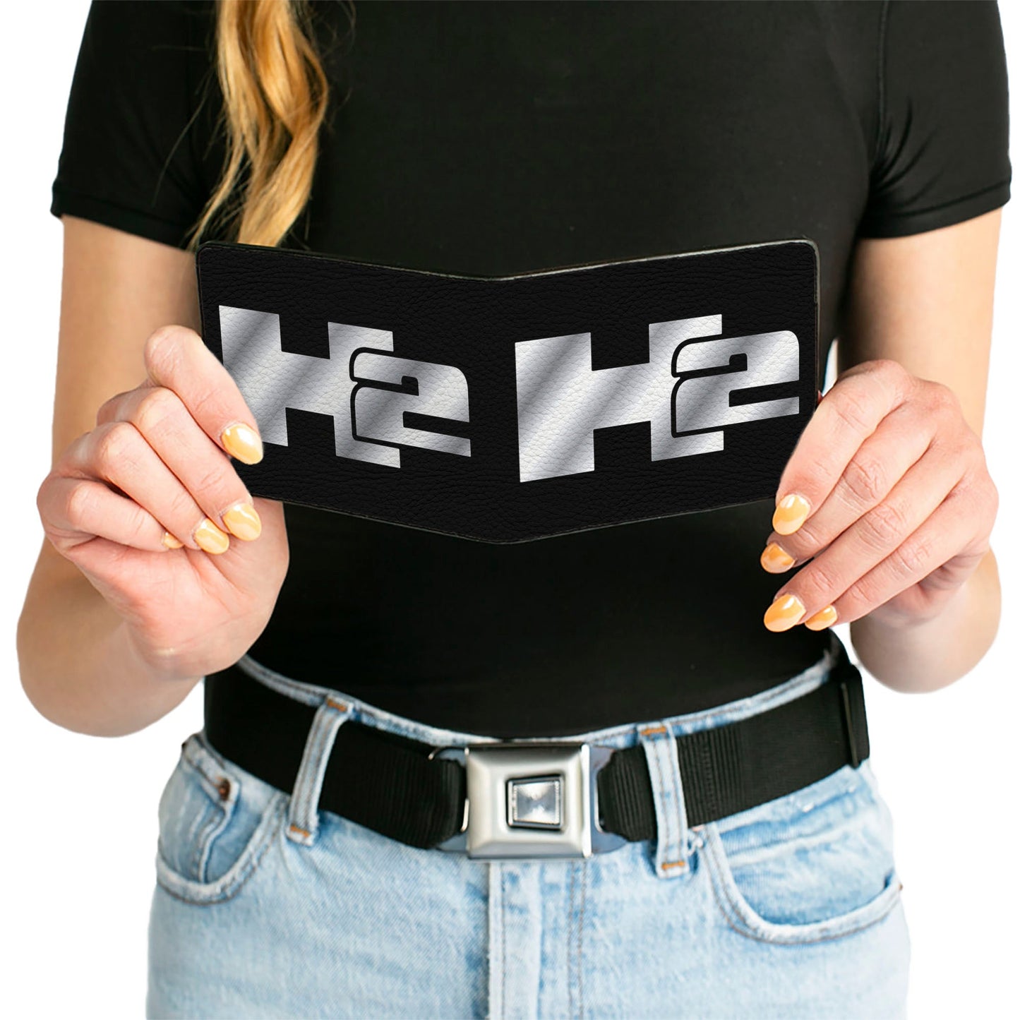 Bi-Fold Wallet - H2 Black Silver Logo CENTERED
