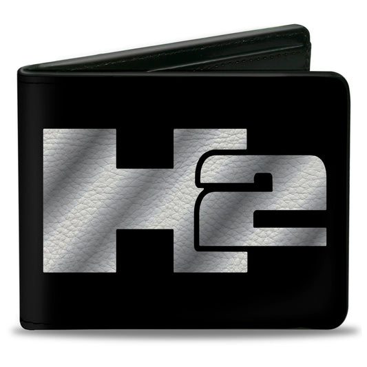 Bi-Fold Wallet - H2 Black Silver Logo CENTERED