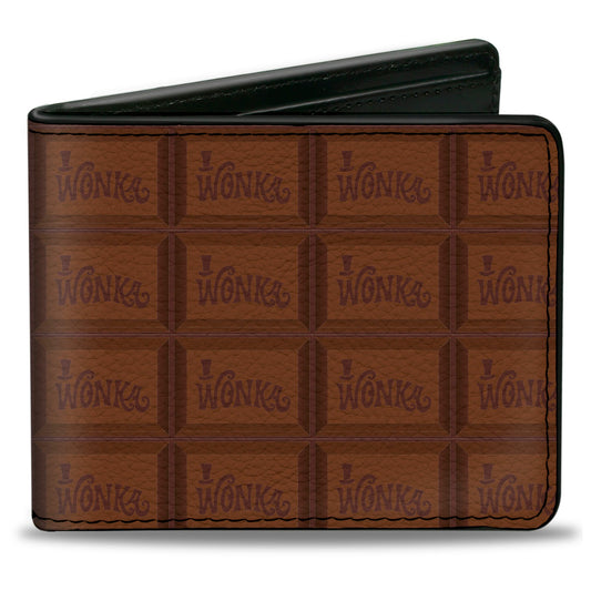 Bi-Fold Wallet - Willy Wonka and the Chocolate Factory WONKA Bar Blocks Browns