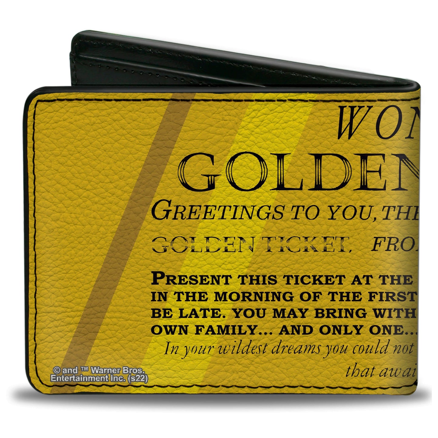 Bi-Fold Wallet - Willy Wonka and the Chocolate Factory Golden Ticket Text Yellows