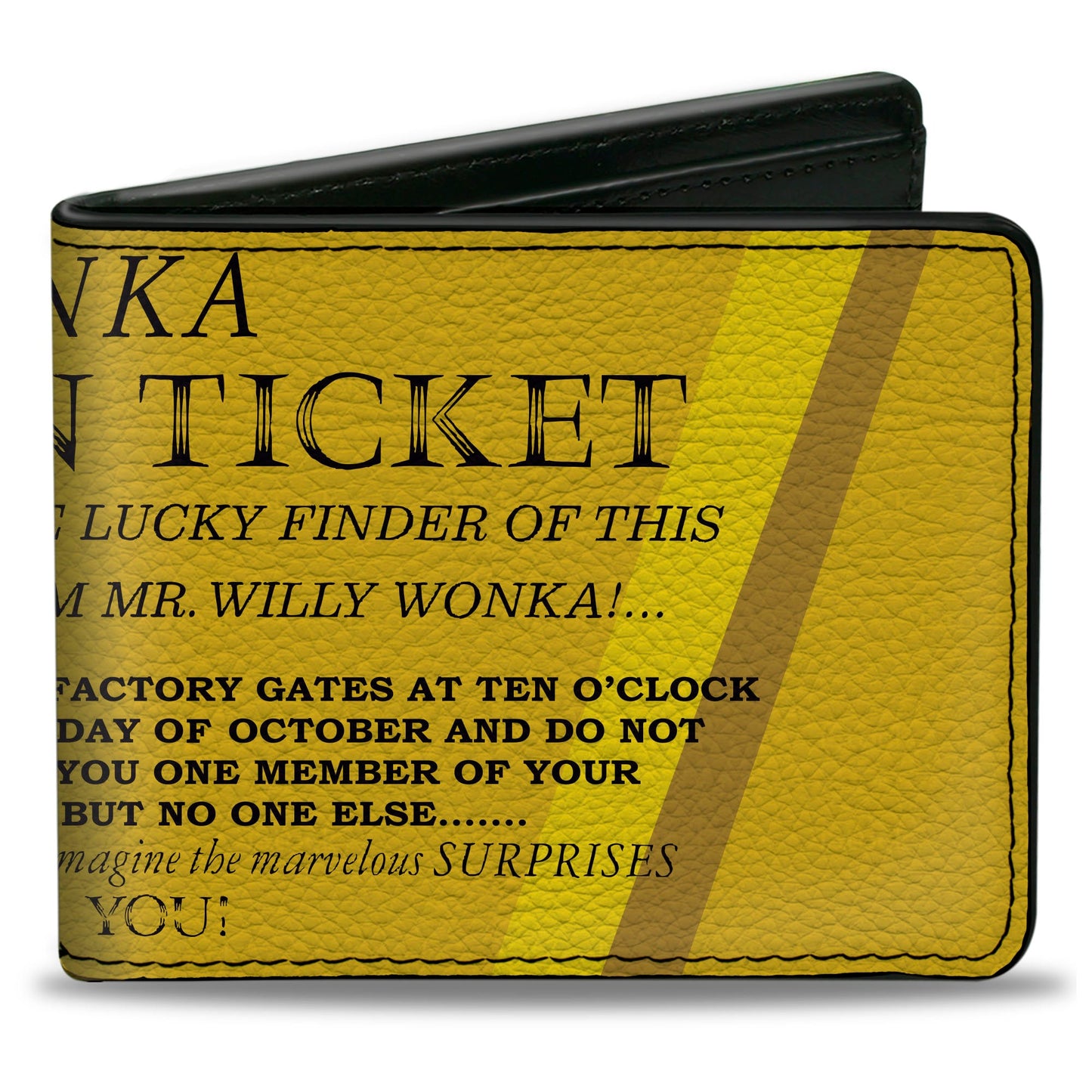 Bi-Fold Wallet - Willy Wonka and the Chocolate Factory Golden Ticket Text Yellows