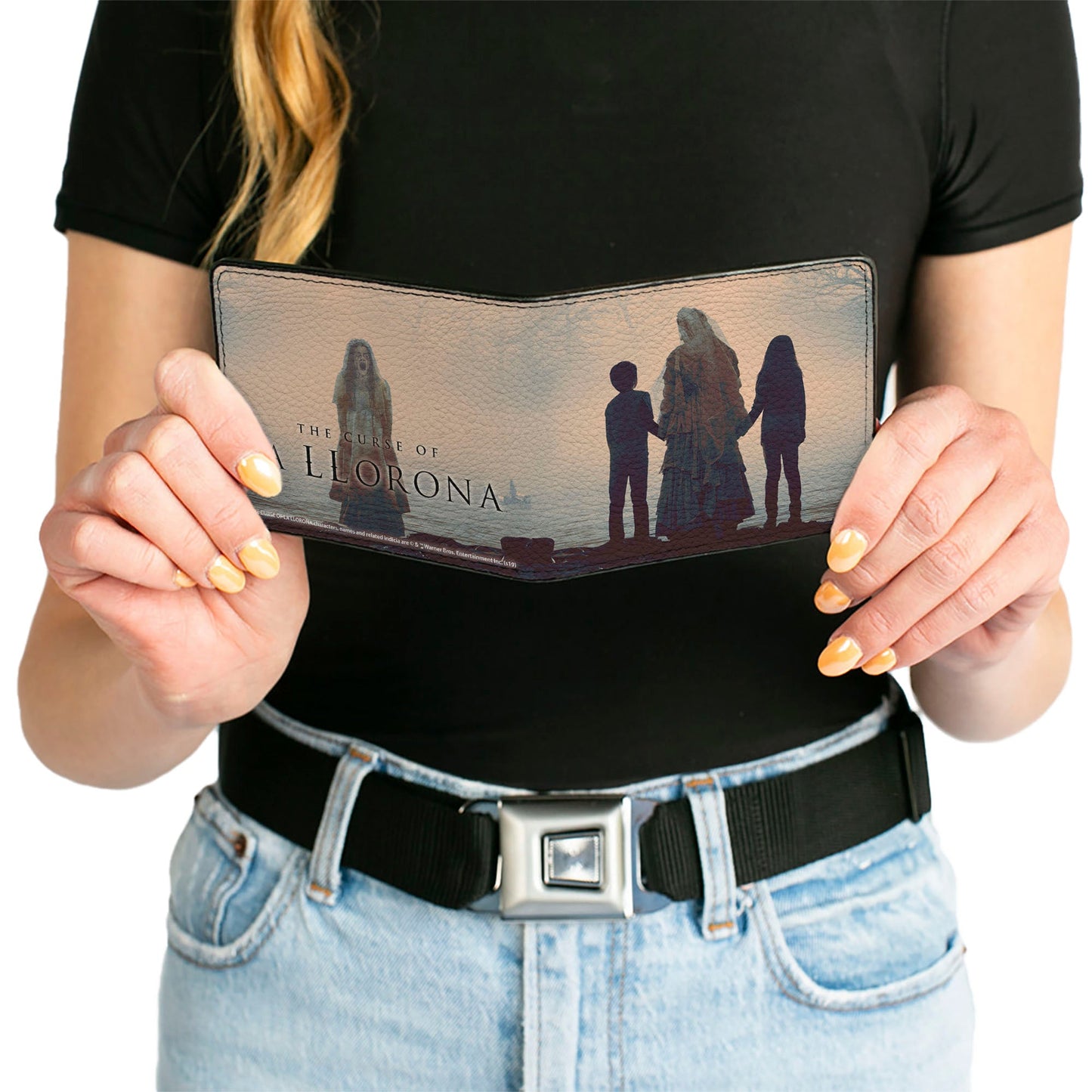 Bi-Fold Wallet - The Curse of La Llorona River Pose with Children + Screaming Pose Logo