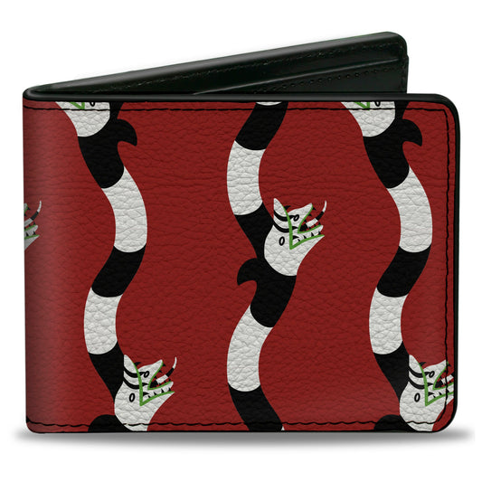 Bi-Fold Wallet - BEETLEJUICE Banner Sandworm Stripe Bed/Black/White