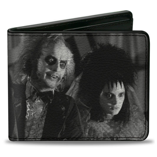 Bi-Fold Wallet - Beetlejuice and Lydia Wedding Scene Blocks Black/White