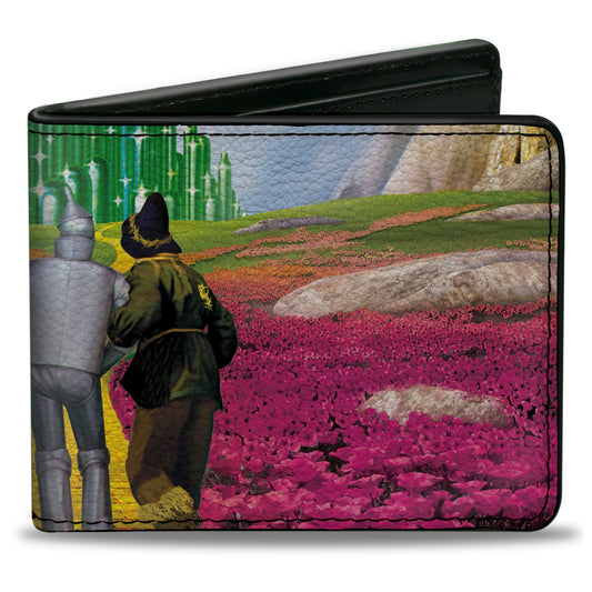 Bi-Fold Wallet - The Wizard of Oz Yellow Brick Road Poppy Field and Emerald City Scene