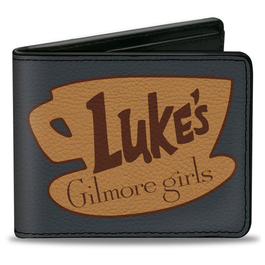 Bi-Fold Wallet - GILMORE GIRLS LUKE'S Coffee Cup Icon Gray/Browns