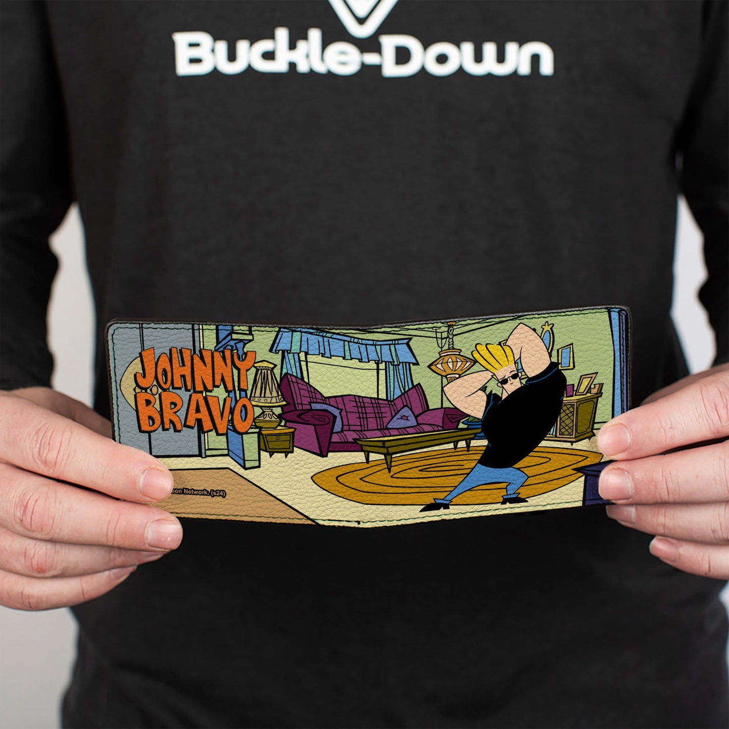 Bi-Fold Wallet - JOHNNY BRAVO Living Room Flex Pose and Title Logo