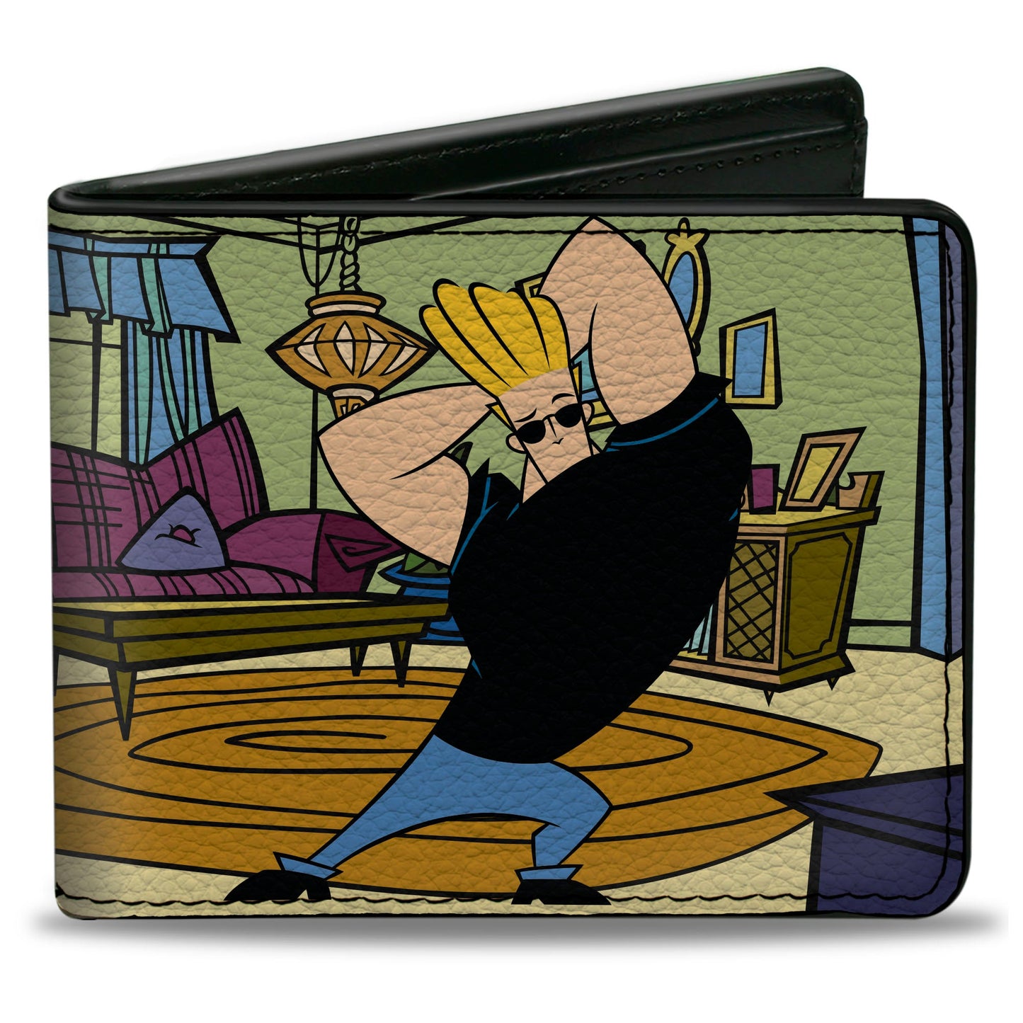 Bi-Fold Wallet - JOHNNY BRAVO Living Room Flex Pose and Title Logo
