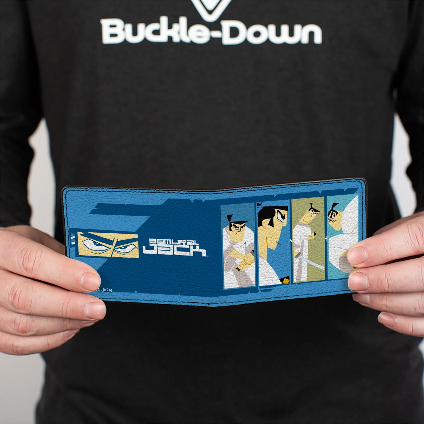 Bi-Fold Wallet - SAMURAI JACK Pose Blocks and Title Logo Blues/White