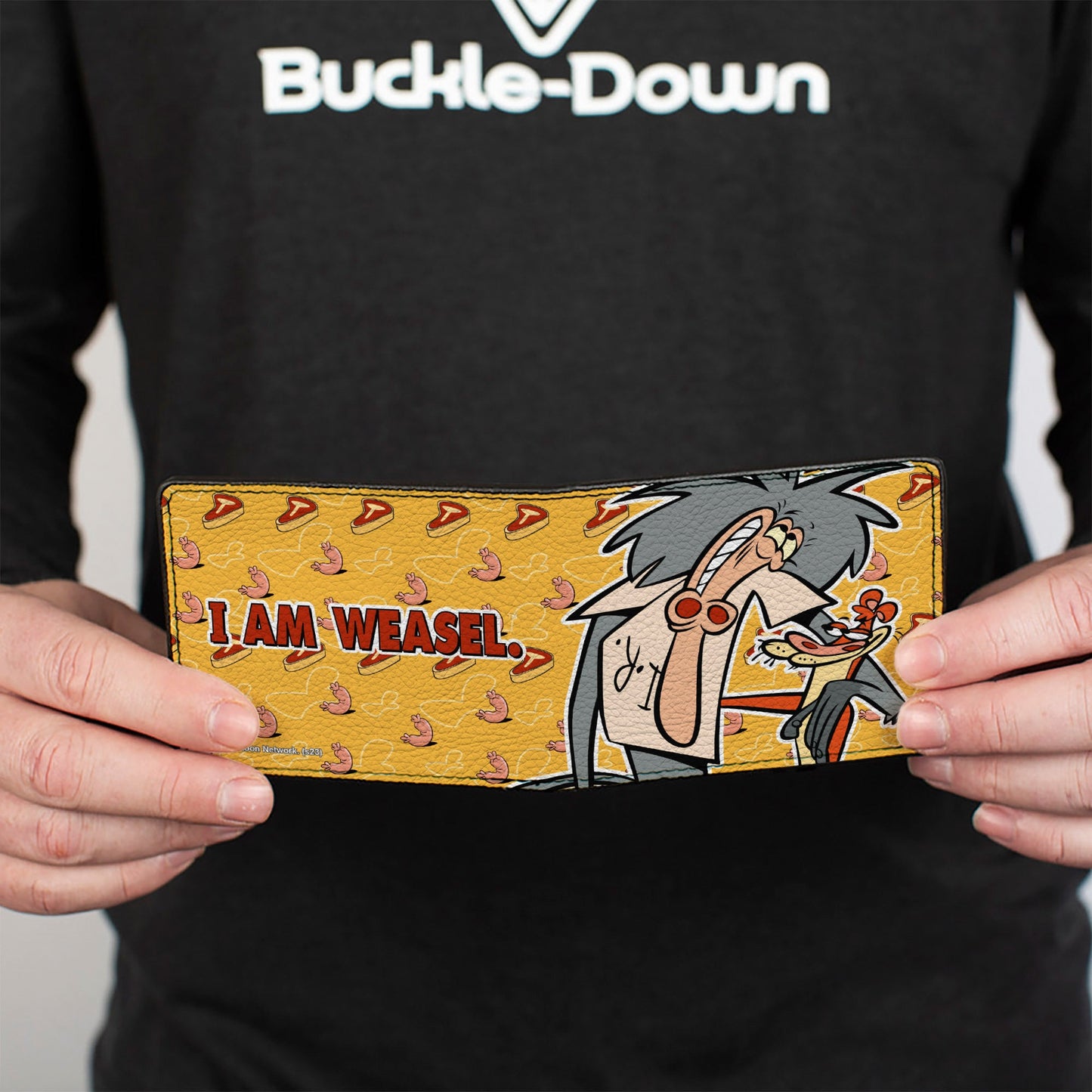 Bi-Fold Wallet - I AM WEASEL IR Baboon and IM Weasel Pose and Title Logo Yellows