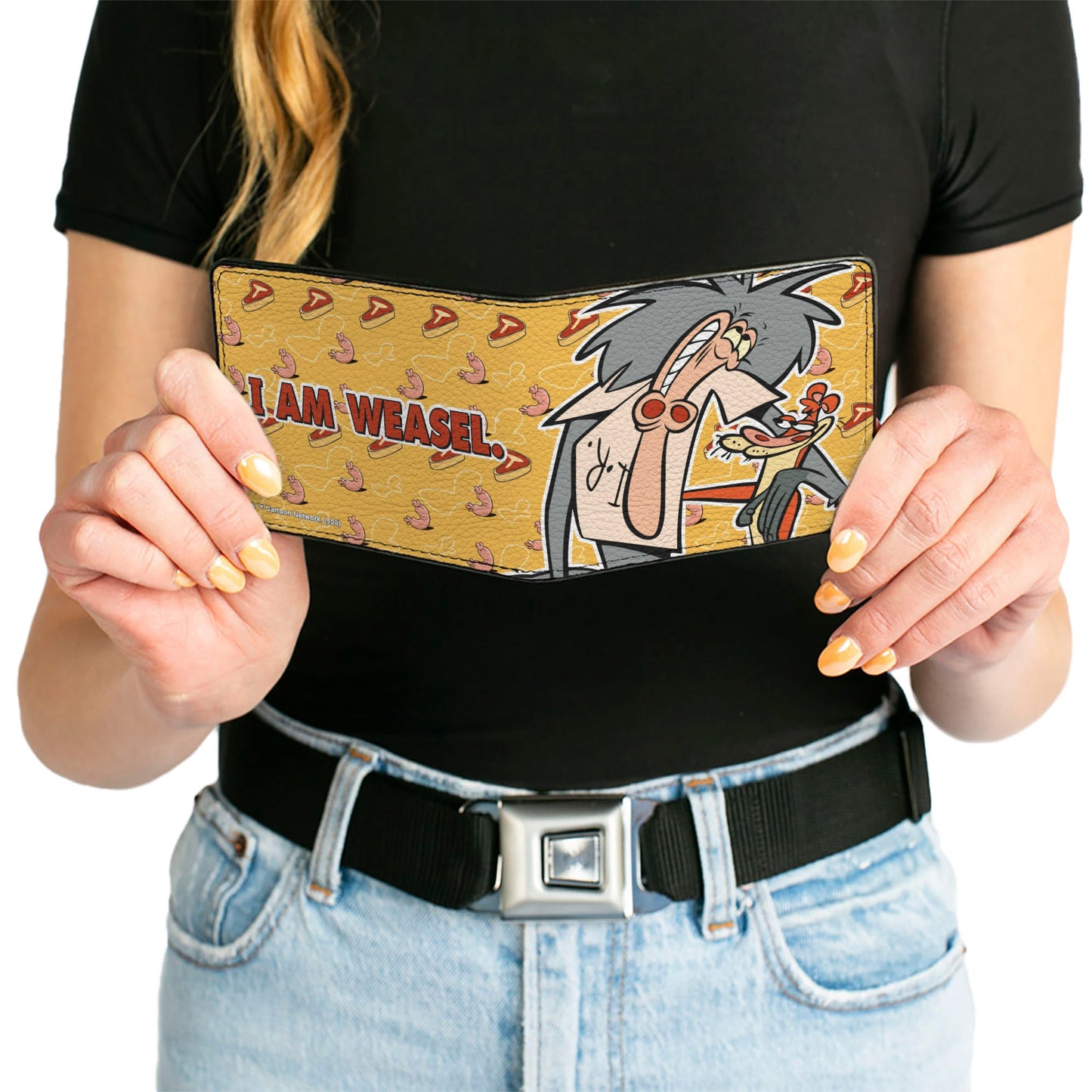 Bi-Fold Wallet - I AM WEASEL IR Baboon and IM Weasel Pose and Title Logo Yellows