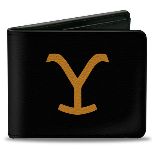 Bi-Fold Wallet - Yellowstone Y Logo + Title Icon Black/Yellow