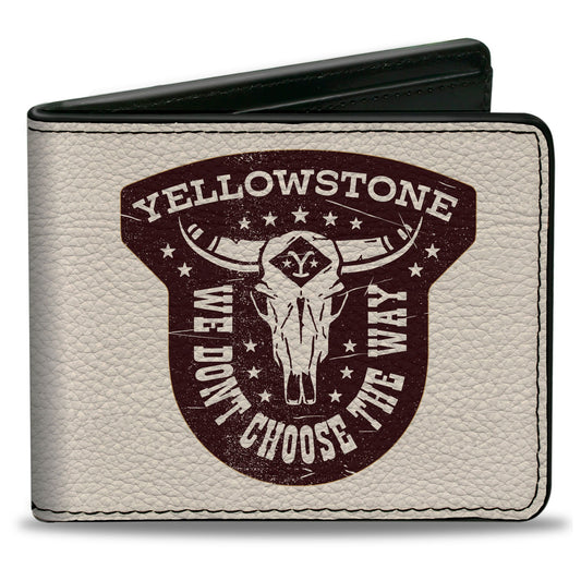Bi-Fold Wallet - YELLOWSTONE WE DON'T CHOOSE THE WAY Badge White/Brown