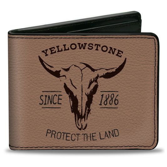 Bi-Fold Wallet - YELLOWSTONE PROTECT THE LAND SINCE 1886 Tan/Brown