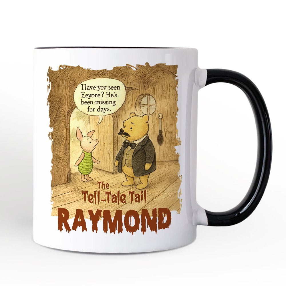 Edgar Allan Winnie-the-Pooh Personalized Mug, 1926 A.A. Milne Vintage Halloween Gift with Custom Name
