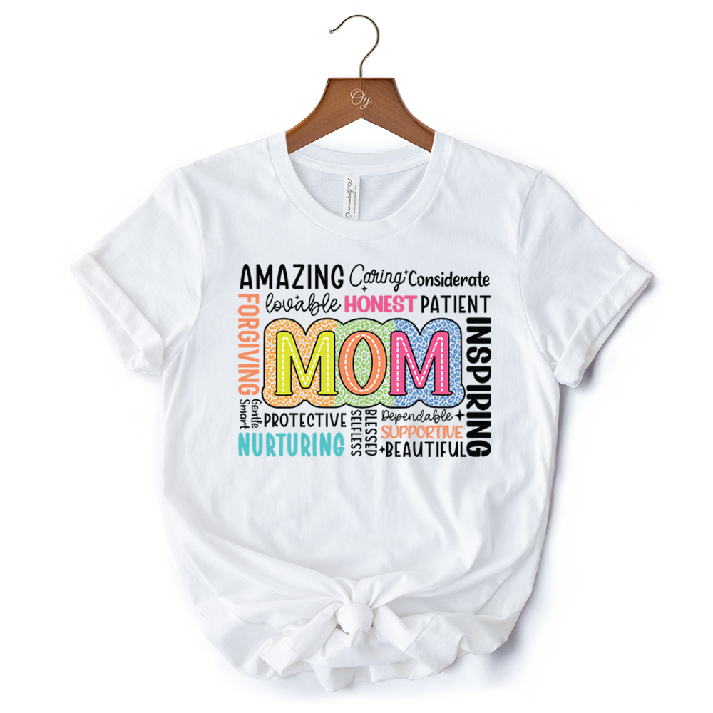 Inspirational Mom Life T-Shirt, White Stylish Casual Women's Tee