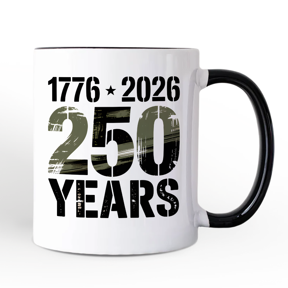 America 250 Years of Freedom Anniversary Personalized Mug, 4th of July USA Patriotic 1776–2026 Gift with Custom Name