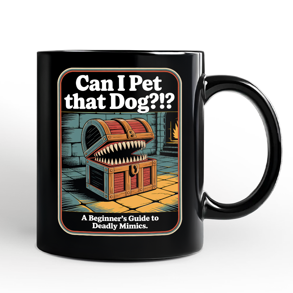 Can I Pet That Dog Retro Personalized Mug, Vintage Meme Humor Gift with Custom Name