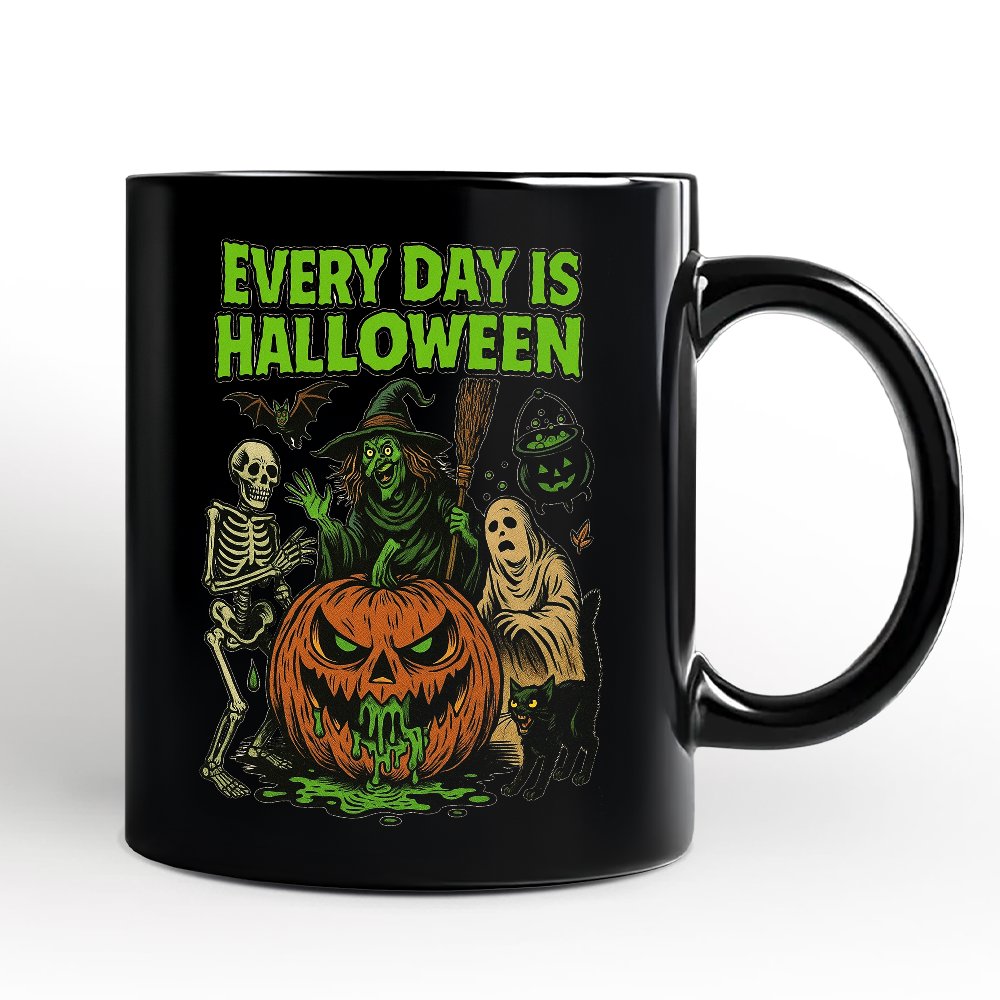 Every Day Is Halloween Personalized Mug, Funny Spooky Season Gift with Custom Name
