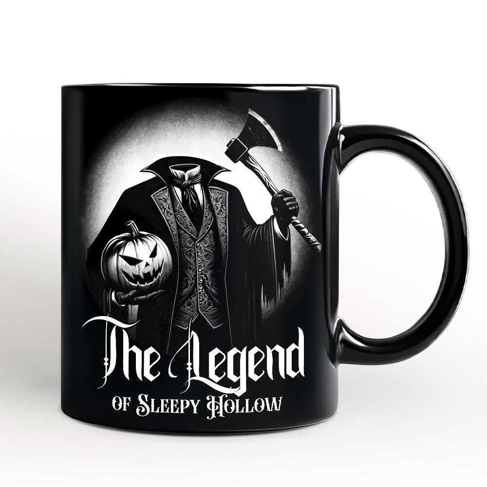 Headless Horseman Spooky Portrait Personalized Mug Horror Villain Theme Halloween Gift with Custom Name