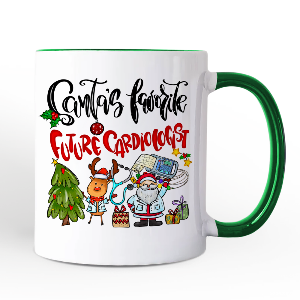 Santa's Favorite Future Cardiologist Personalized Mug, Medical Student Gift with Custom Name