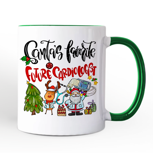Santa's Favorite Future Cardiologist Personalized Mug, Medical Student Gift with Custom Name