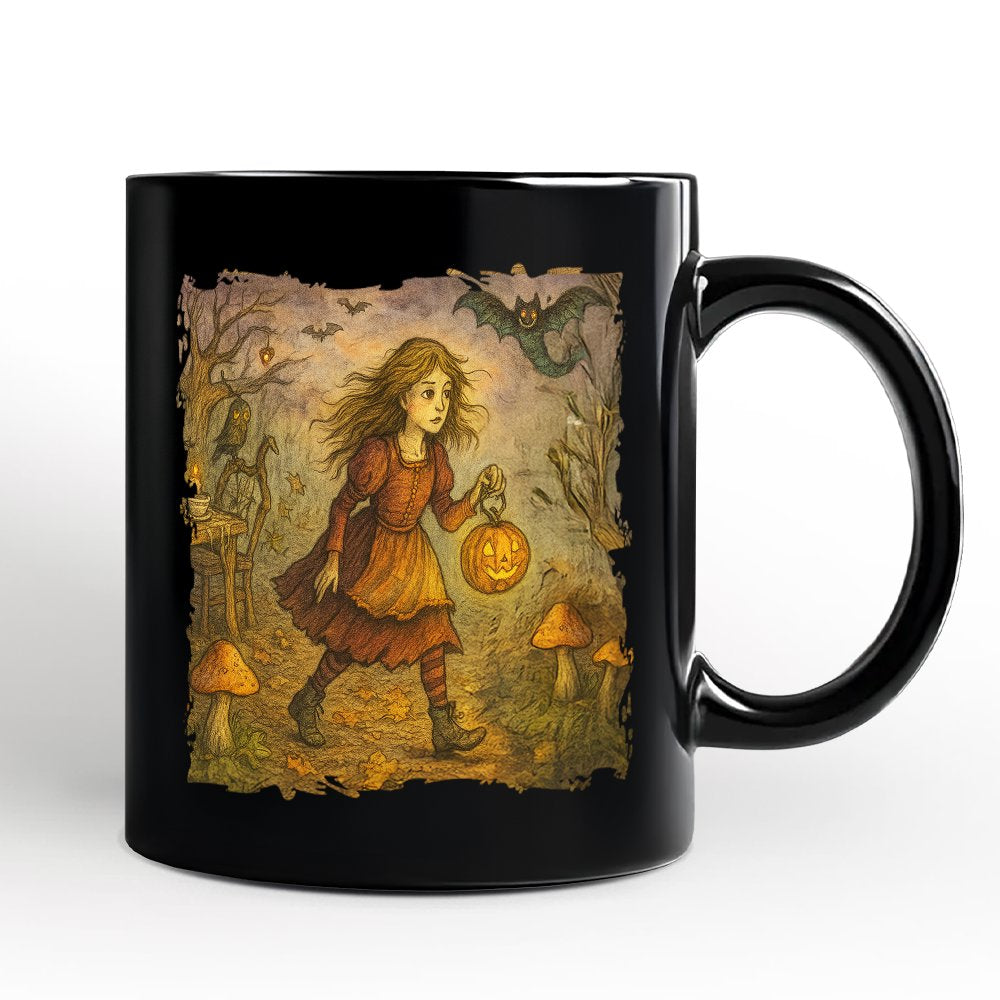 Vintage Alice’s Adventure in Wonderland Personalized Mug, Spooky Halloween Gift with Custom Name