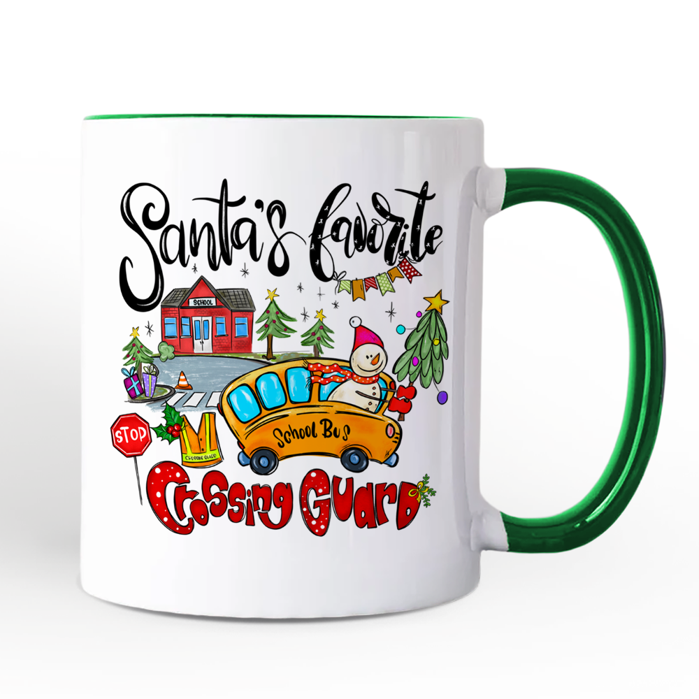Santa's Favorite Crossing Guard Personalized Mug, School Patrol Appreciation Gift with Custom Name