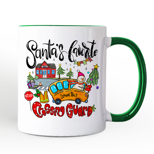 Santa's Favorite Crossing Guard Personalized Mug, School Patrol Appreciation Gift with Custom Name