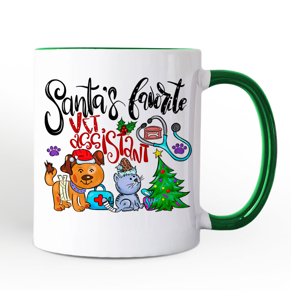 Santa's Favorite Vet Assistant Personalized Mug, Veterinary Appreciation Gift with Custom Name