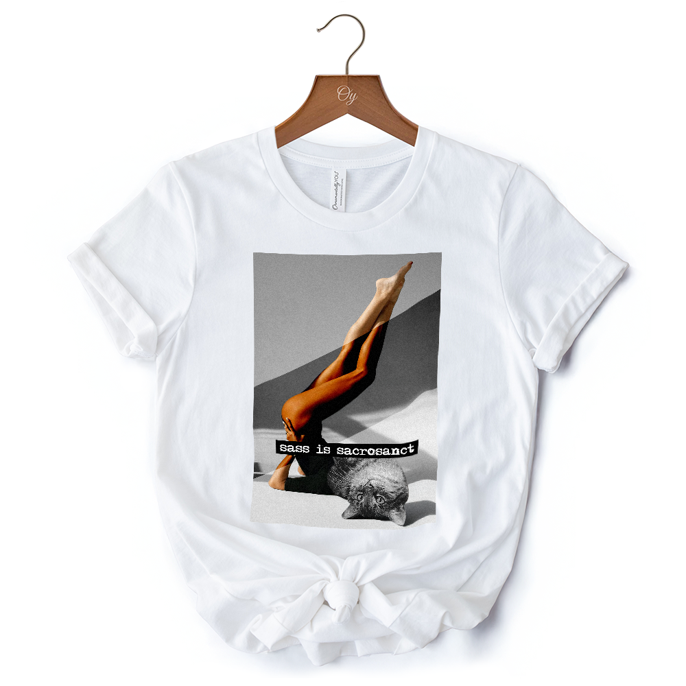Sass is Sacrosanct 02 Concept Art Graphic T-Shirt, Sexy Cat Woman Black and White Streetwear Tee