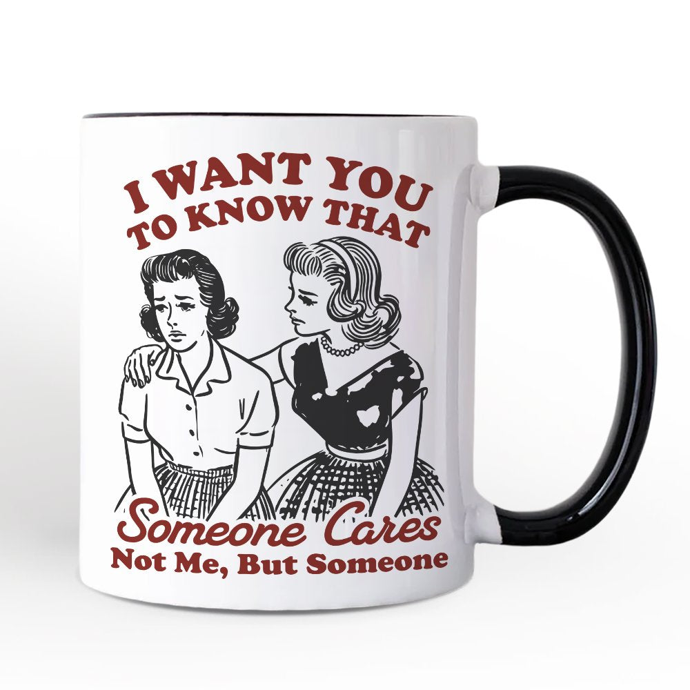 Someone Cares Retro Sarcastic Personalized Mug, Funny Vintage Quote Gift with Custom Name