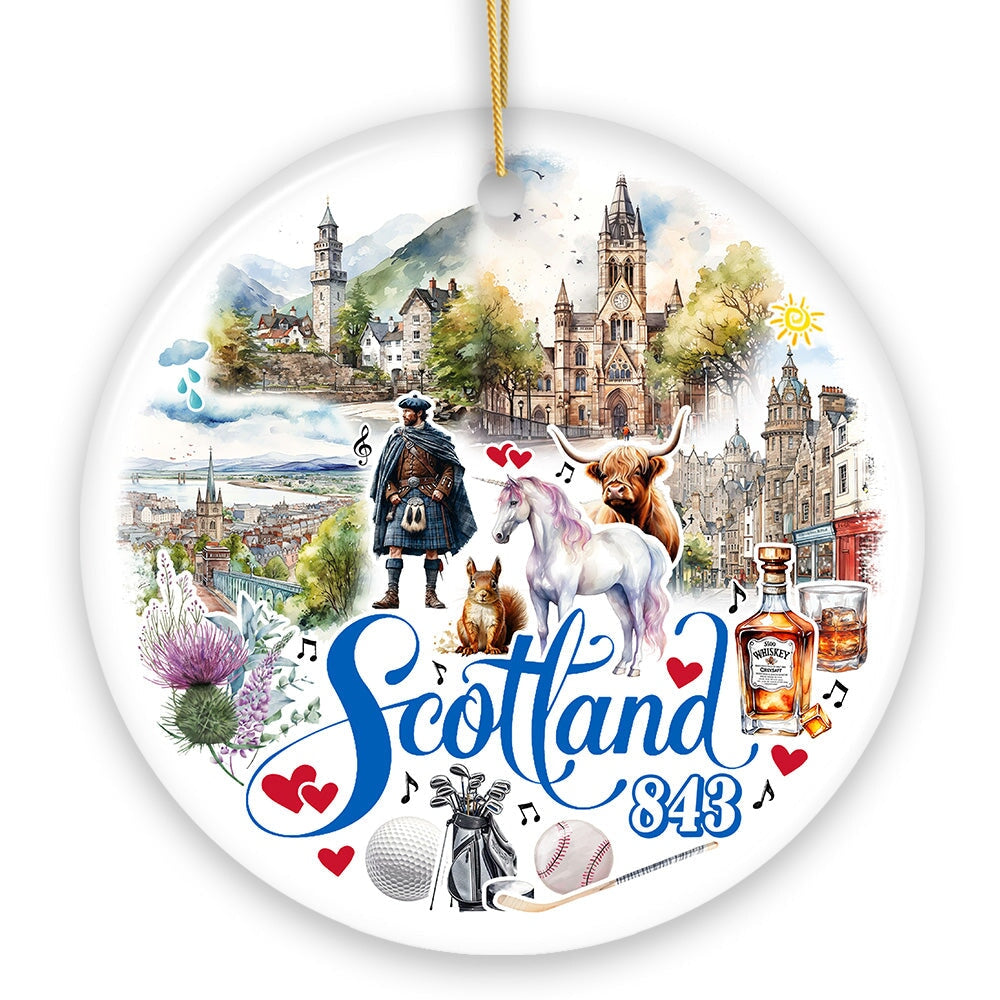 Enchanting Scotland Christmas Ornament, Celtic Culture and Heritage Edinburgh Souvenir and Gift