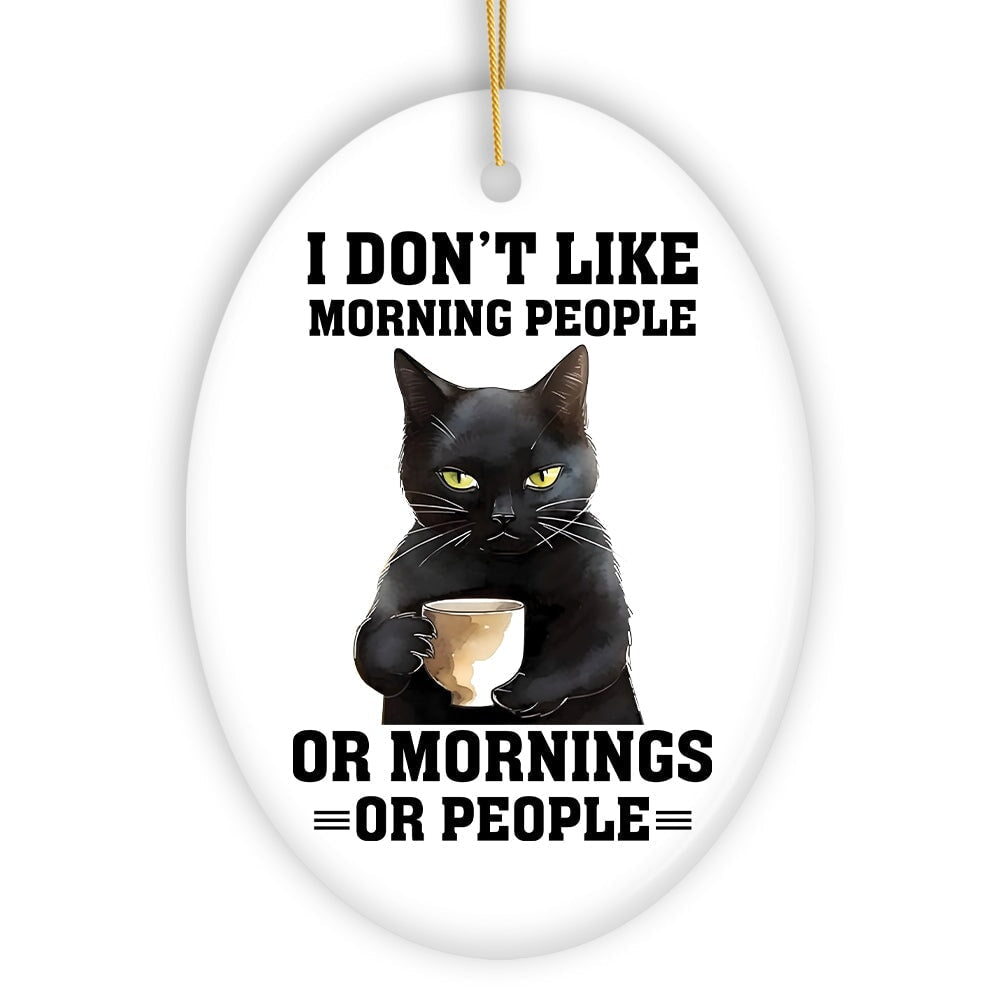 I Don't Like Morning People Quirky Cat, Cute and Funny Christmas Gift