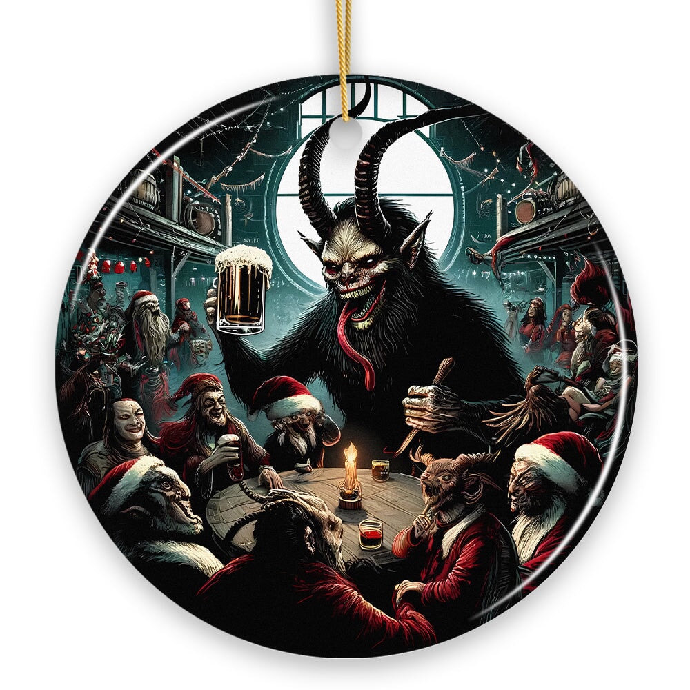 Krampus’s Unholy Revelry Ornament, Dark Folklore Celebration and Spooky Decor