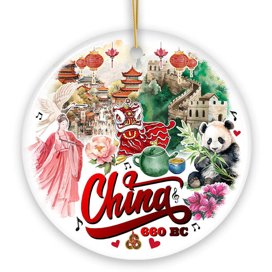 Vintage Artistic China Ornament, Chinese Heritage Gift and Keepsake