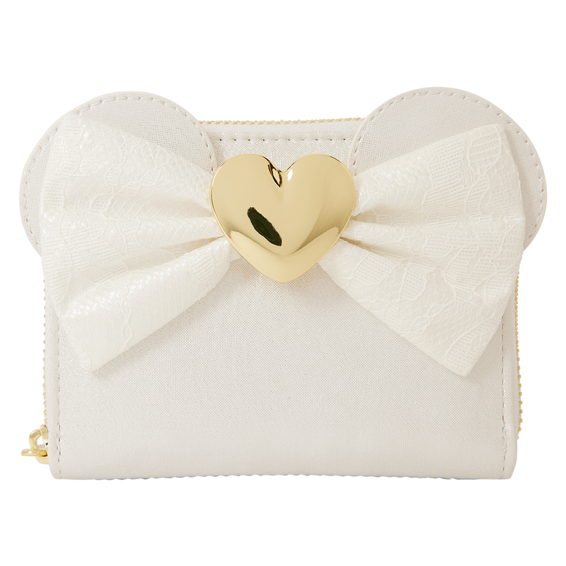 Loungefly Disney - Minnie Mouse Iridescent Lace Wedding Zip Around Wallet