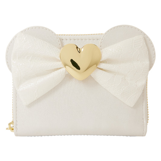 Loungefly Disney - Minnie Mouse Iridescent Lace Wedding Zip Around Wallet