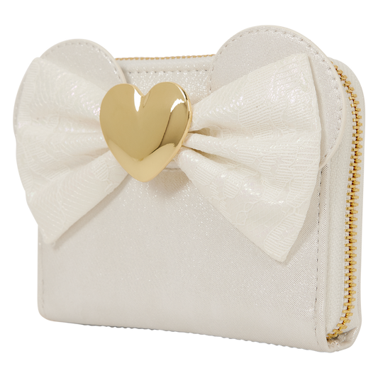 Loungefly Disney - Minnie Mouse Iridescent Lace Wedding Zip Around Wallet