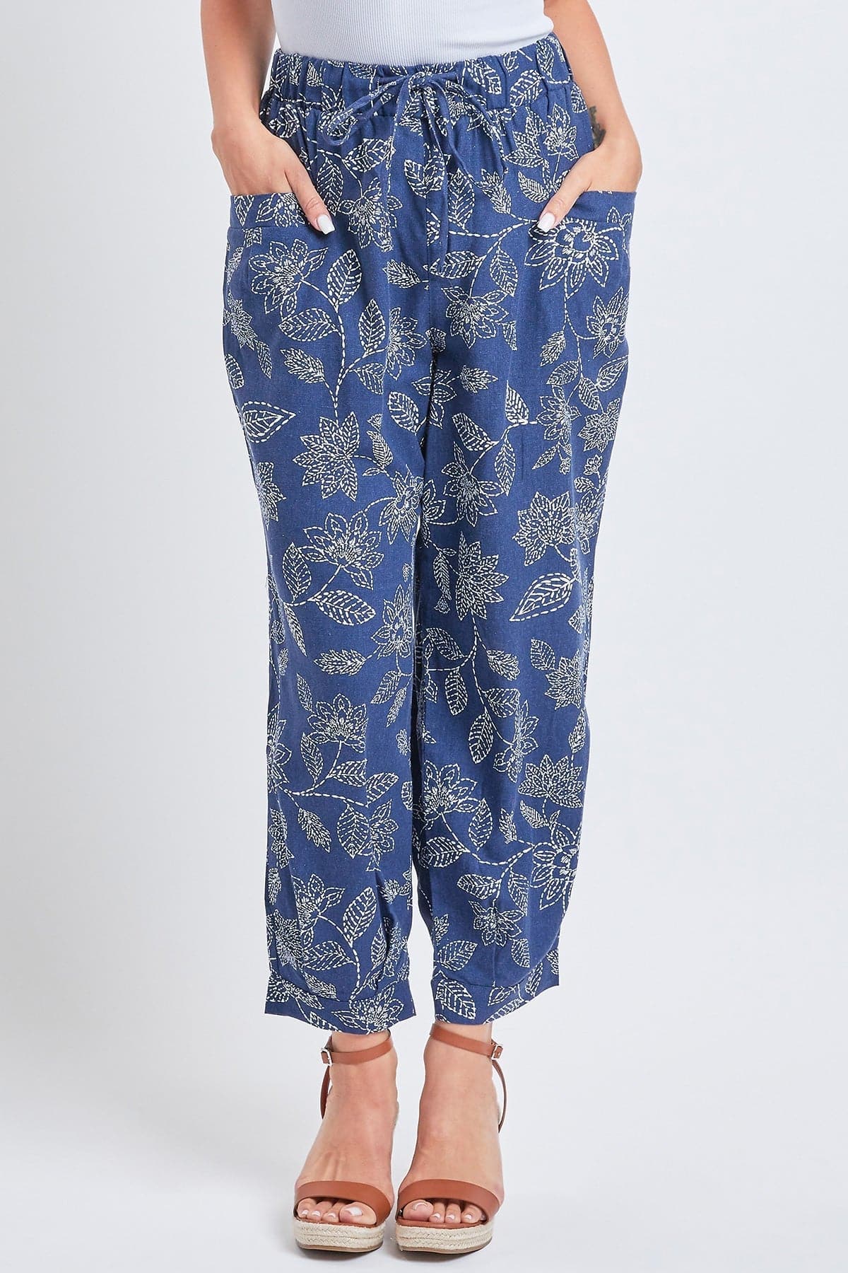 Women's Linen Joggers With Banded Hem