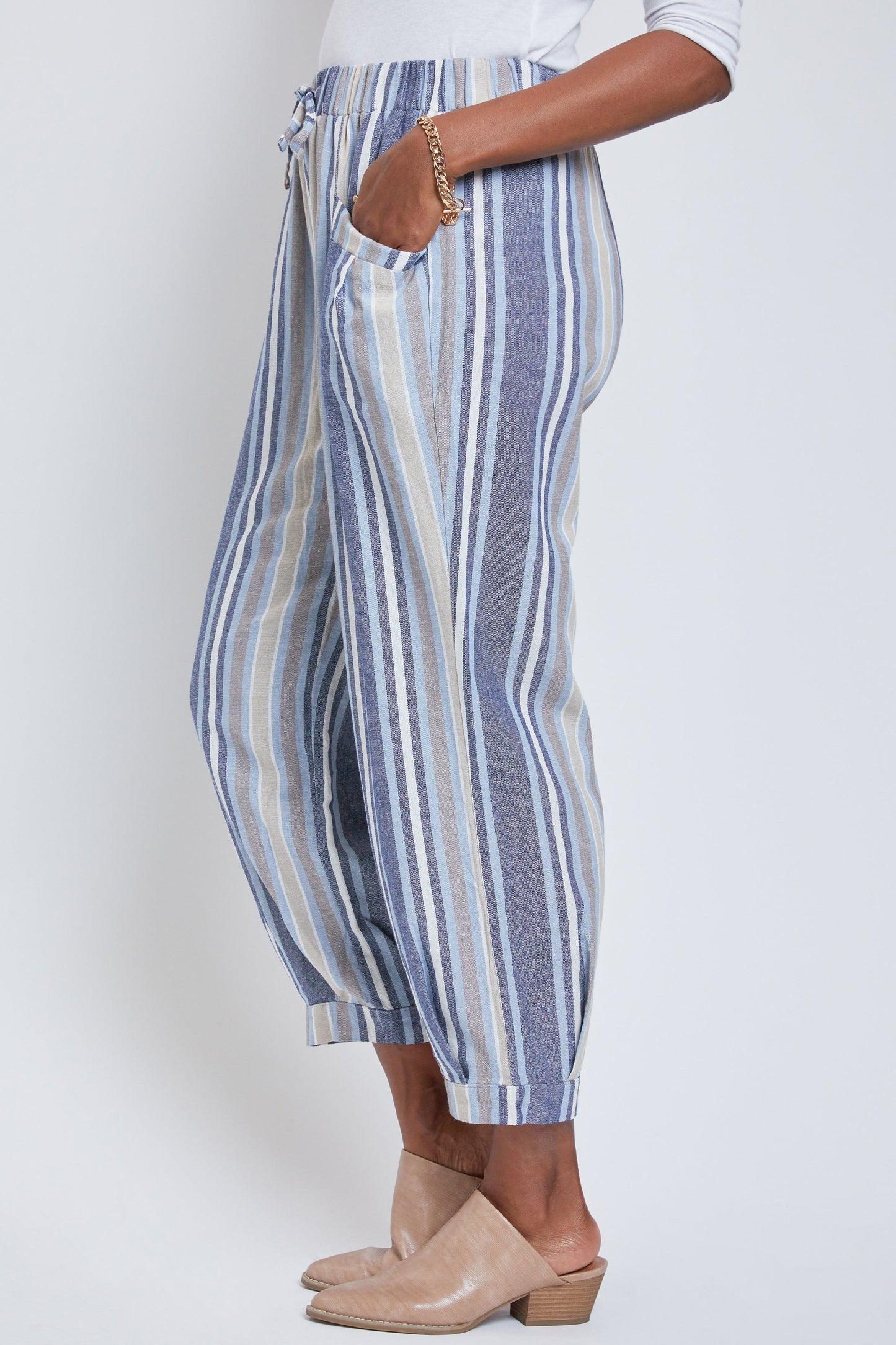Women's Linen Joggers With Banded Hem