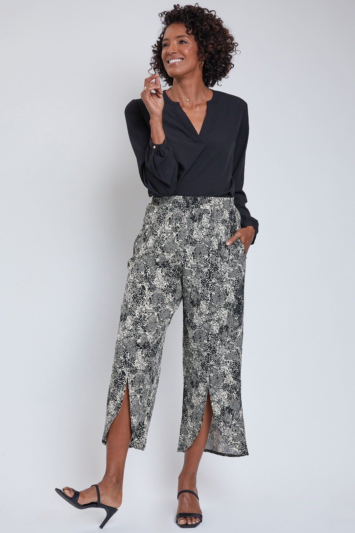 Women's Linen Lounge Pants with Front Slit